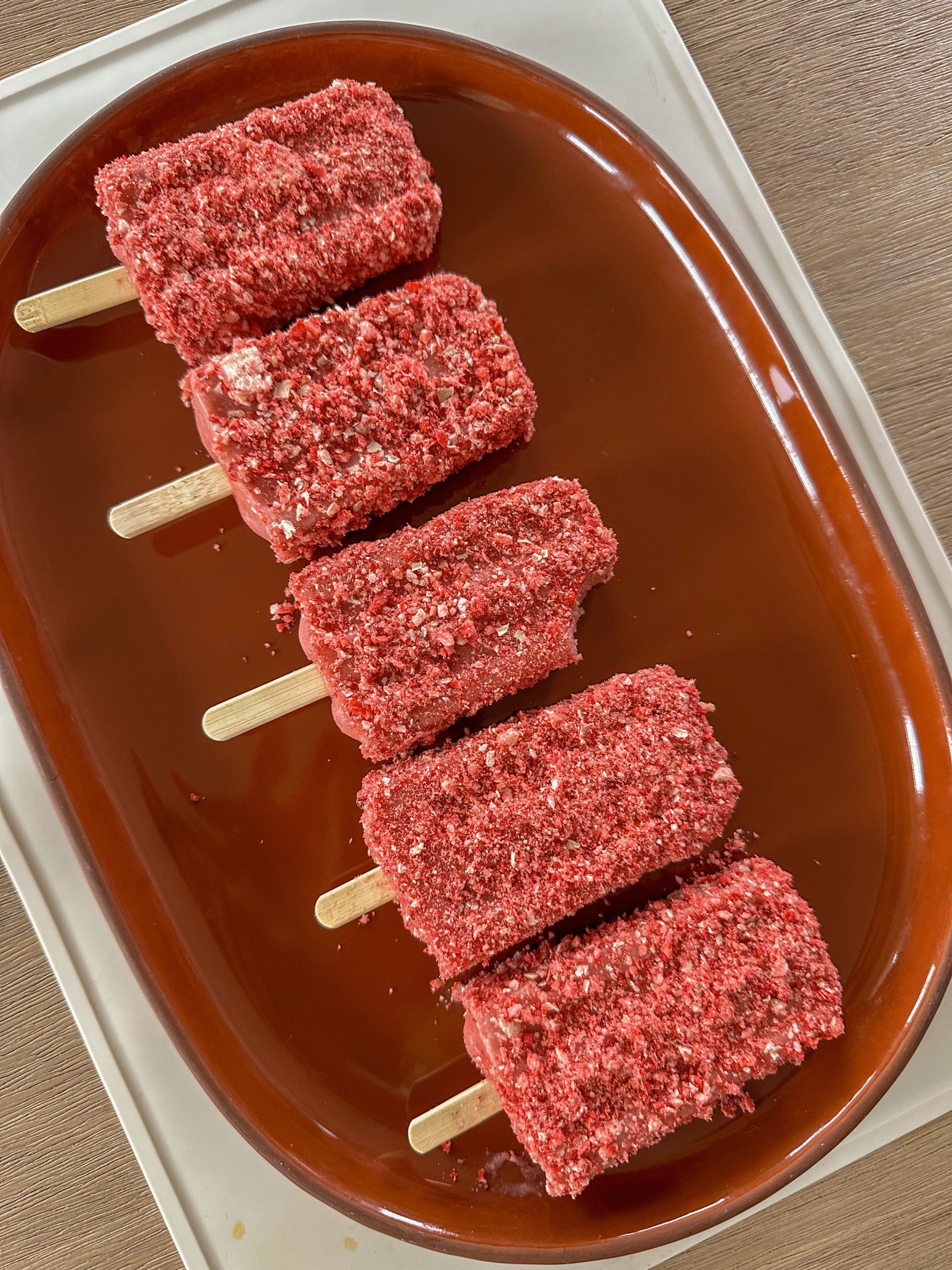 Healthy Strawberry Shortcake Ice Cream Bars