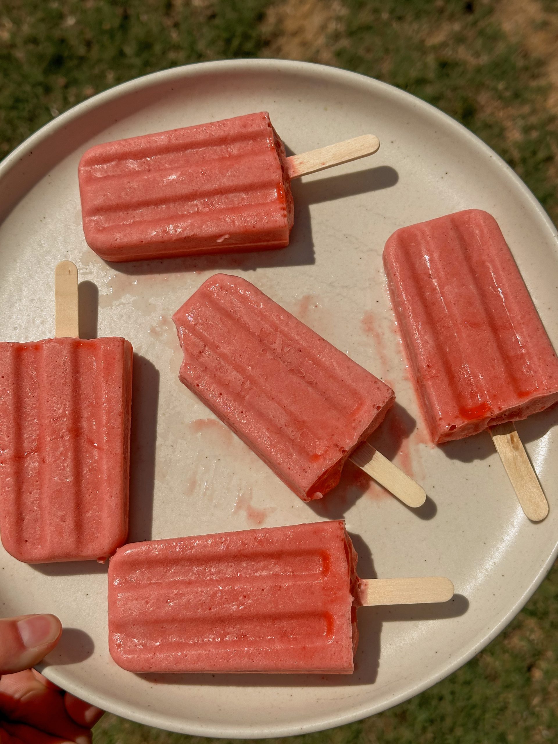 Strawberry Coconut Milk Popsicles