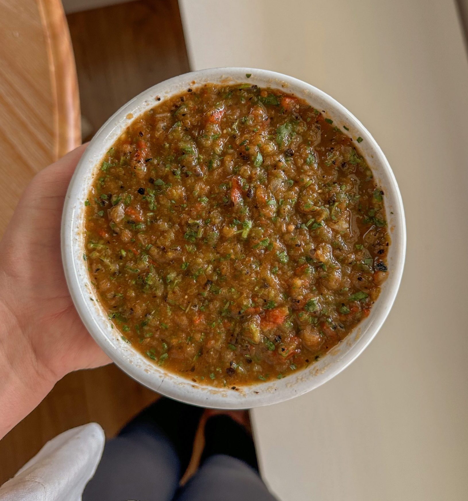 Homemade Fire-Roasted Salsa w/ Birria Tacos